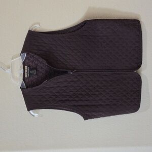 FINITY NATURALS brown zip front silk vest